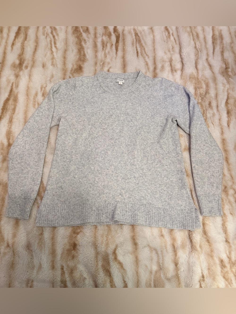 J. Crew Heather Light Gray Crewneck Sweater